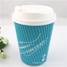 8oz Disposable Double Wall Paper Hot Coffee Cup with Lid